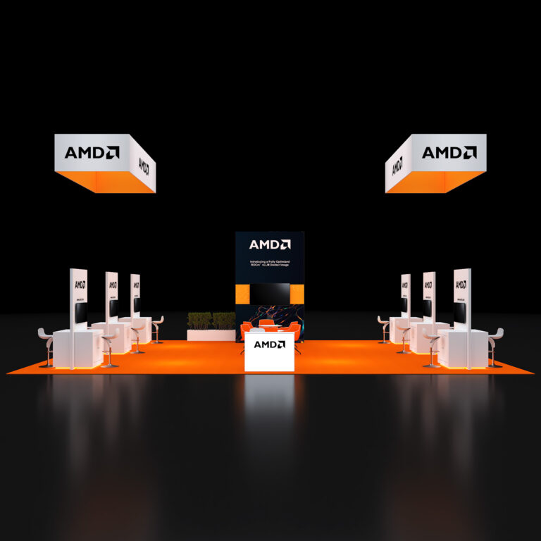 PE3040 128 — 30x40 trade show booth rental by Pure Exhibits