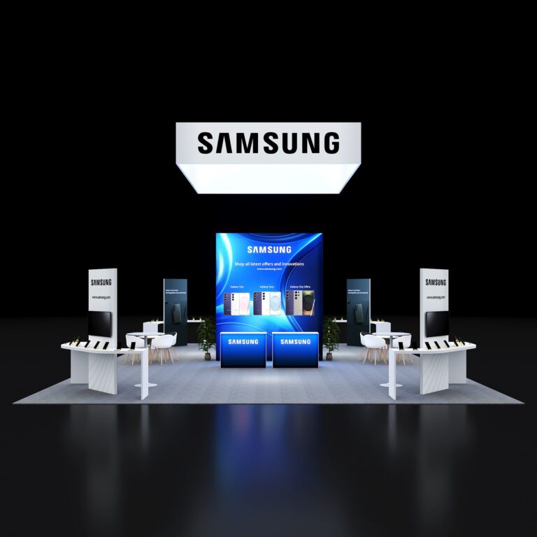 PE3040 141 — 30x40 trade show booth rental by Pure Exhibits