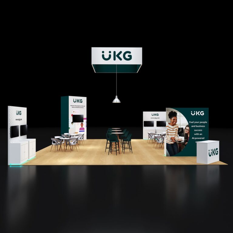 PE3040 143 — 30x40 trade show booth rental by Pure Exhibits