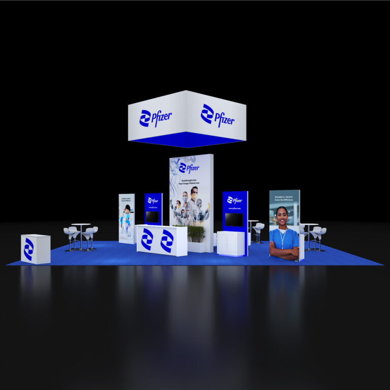PE3040 131 — 30x40 trade show booth rental by Pure Exhibits