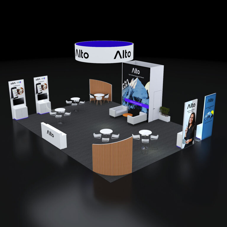 PE3040 133 — 30x40 trade show booth rental by Pure Exhibits
