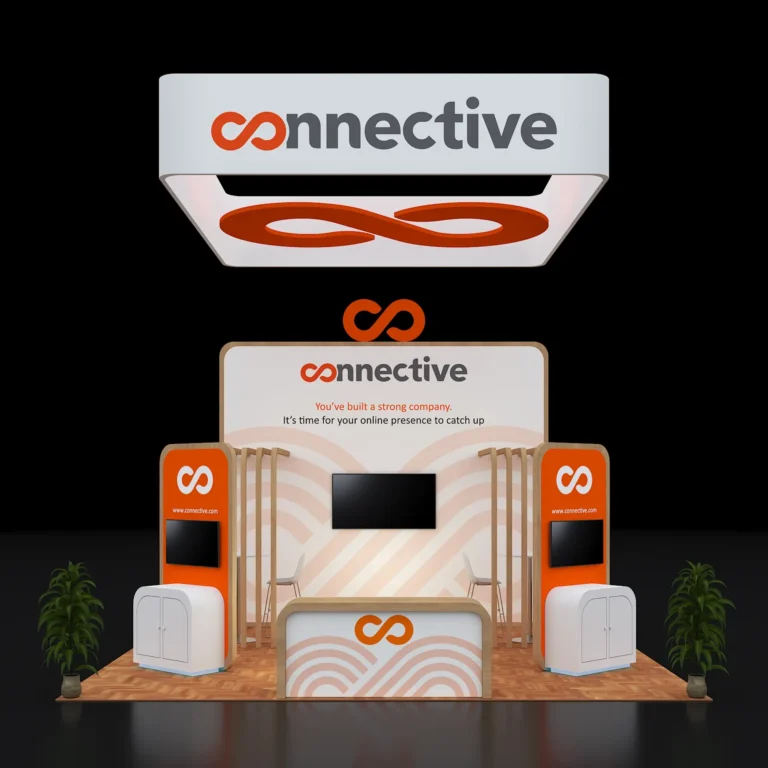 PE2020 213 — 20x20 trade show booth rental by Pure Exhibits