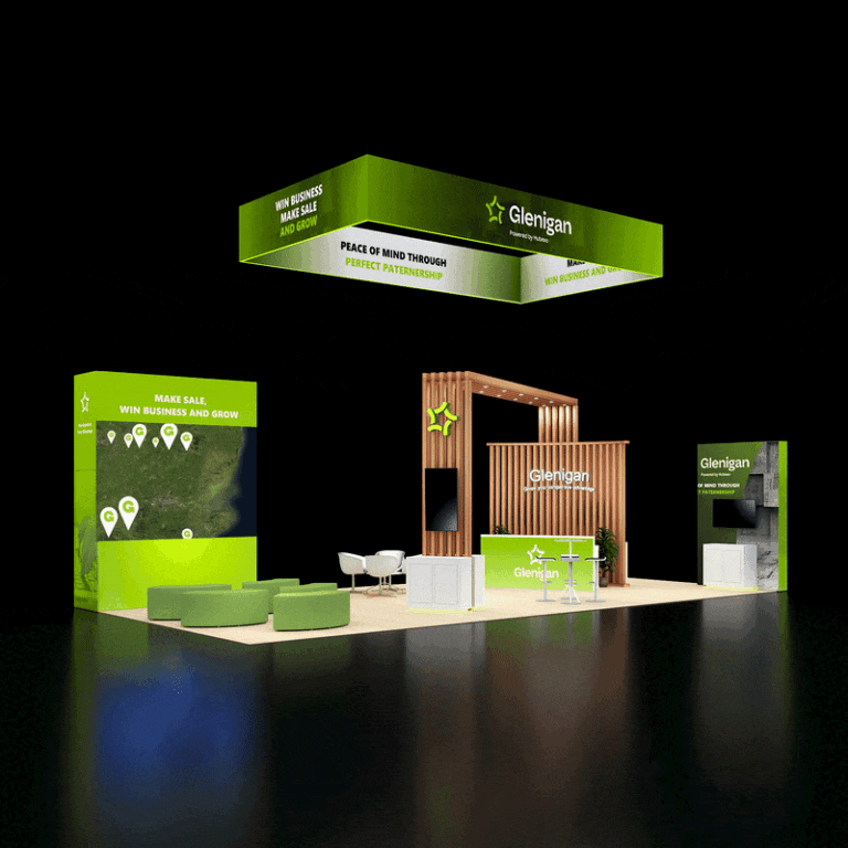 PE2040 157 — 20x40 trade show booth rental by Pure Exhibits