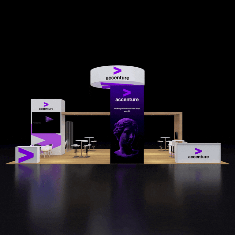 PE3040 158 — 30x40 trade show booth rental by Pure Exhibits