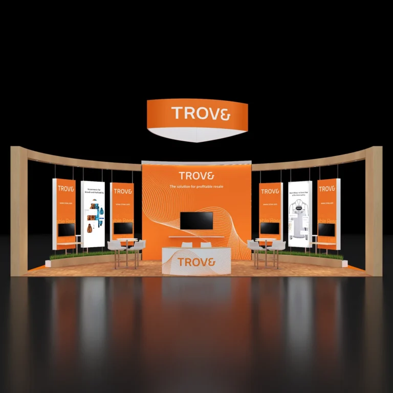 PE2040 174 — 20x40 trade show booth rental by Pure Exhibits