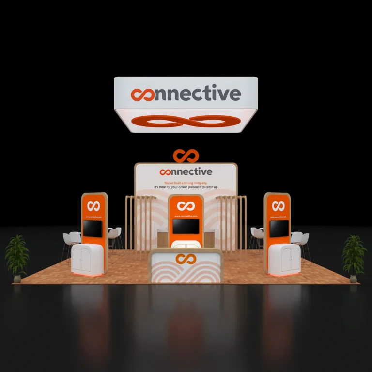 PE3030 196 — 30x30 trade show booth rental by Pure Exhibits