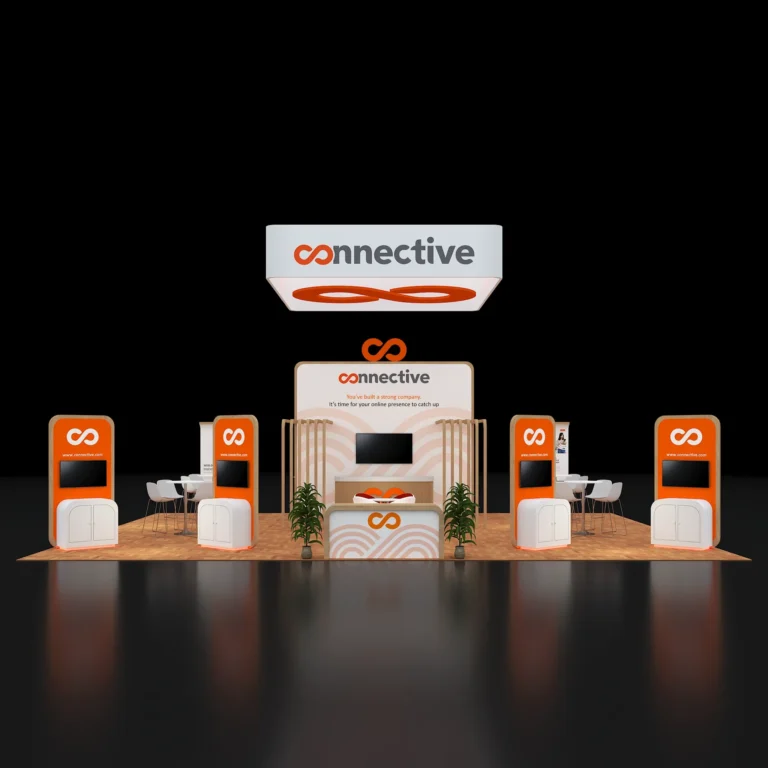 PE3040 162 — 30x40 trade show booth rental by Pure Exhibits