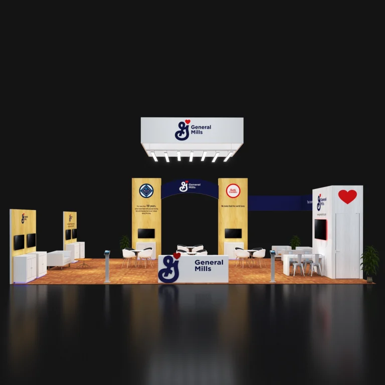 PE3040 163 — 30x40 trade show booth rental by Pure Exhibits