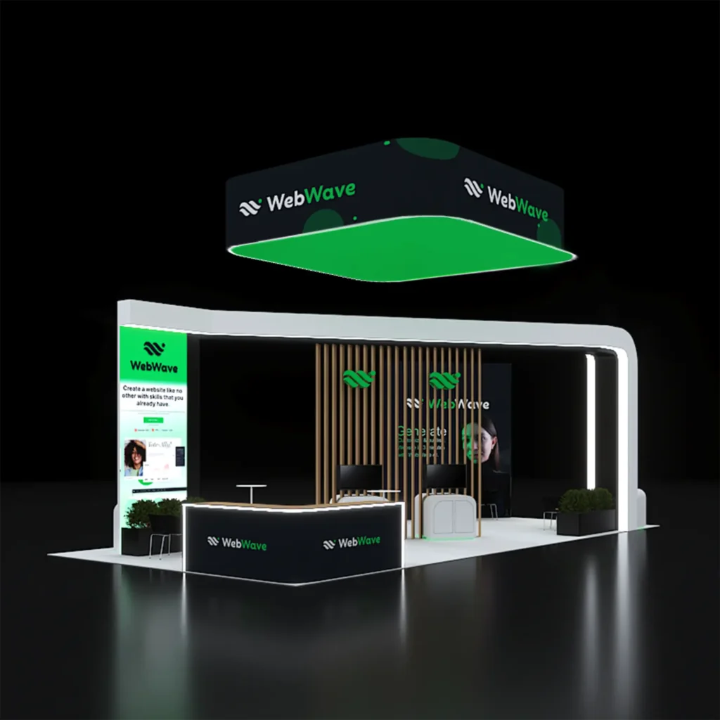 20x40 island trade show booth rental by Pure Exhibits