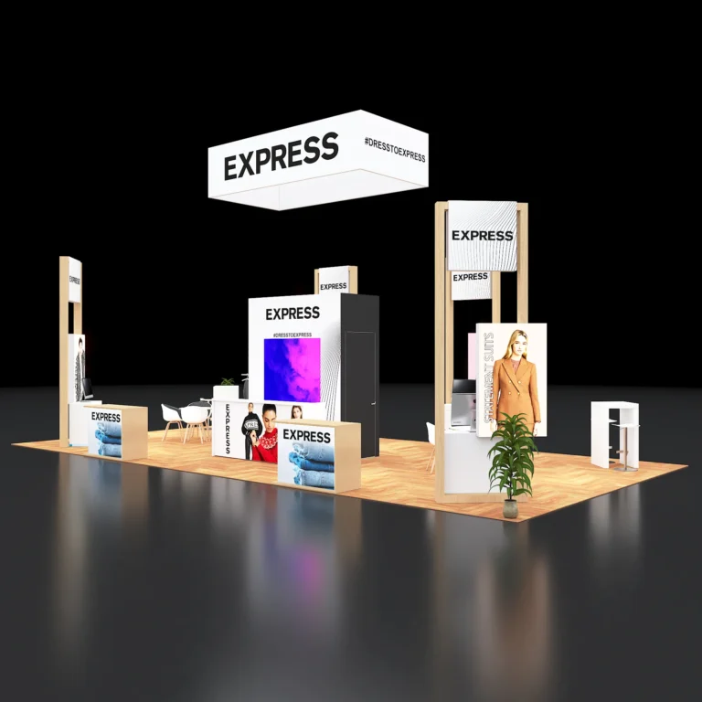 PE2040 196 — 20x40 trade show booth rental by Pure Exhibits