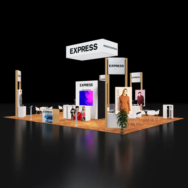 PE3040 185 — 30x40 trade show booth rental by Pure Exhibits
