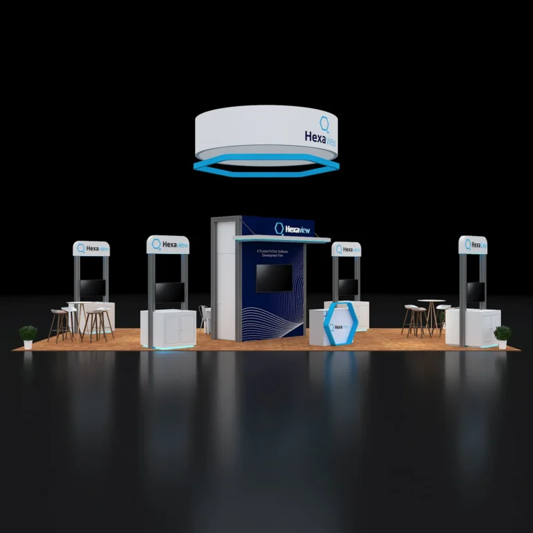 PE2040 195 — 20x40 trade show booth rental by Pure Exhibits