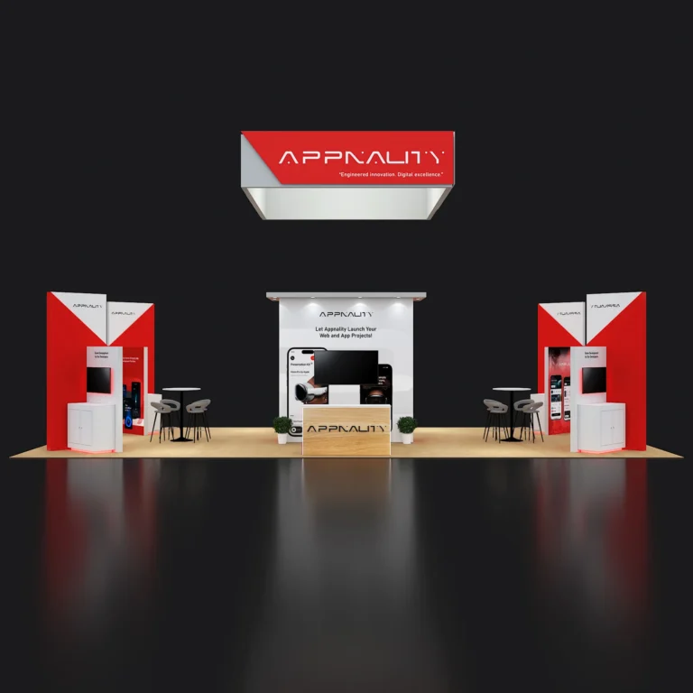 PE2040 197 — 20x40 trade show booth rental by Pure Exhibits