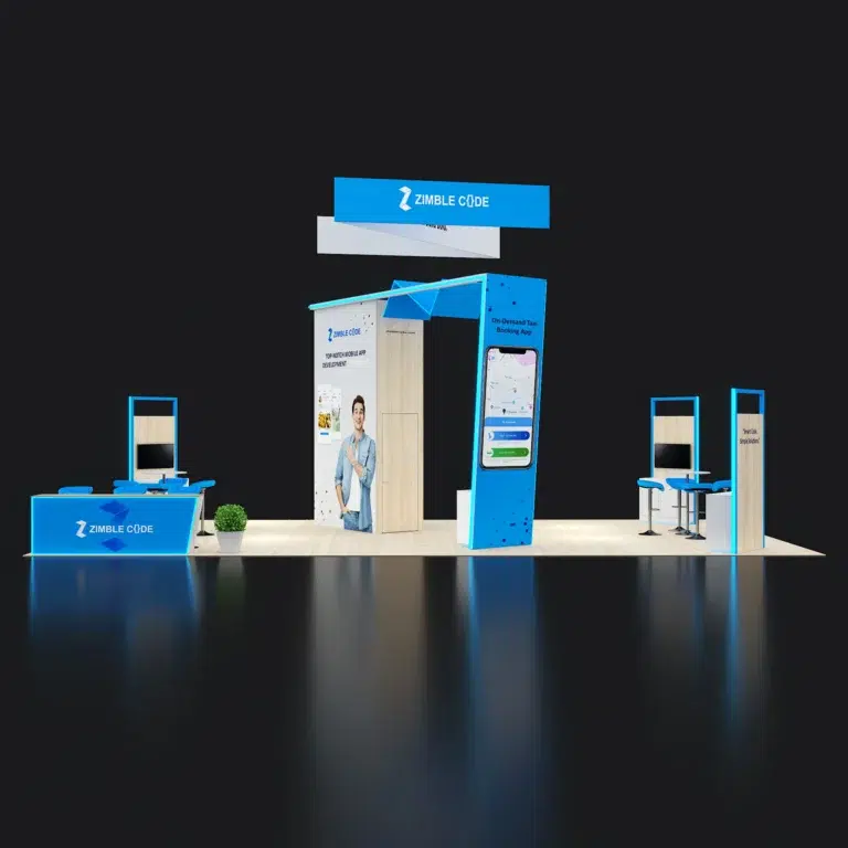 PE2040 198 — 20x40 trade show booth rental by Pure Exhibits