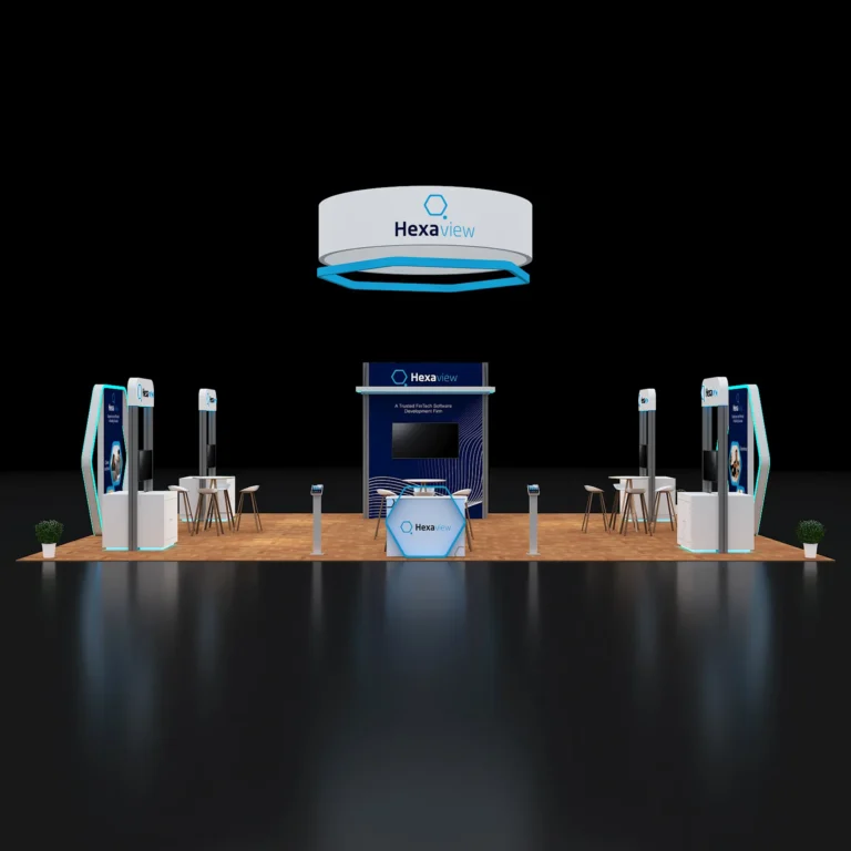 PE3040 184 — 30x40 trade show booth rental by Pure Exhibits