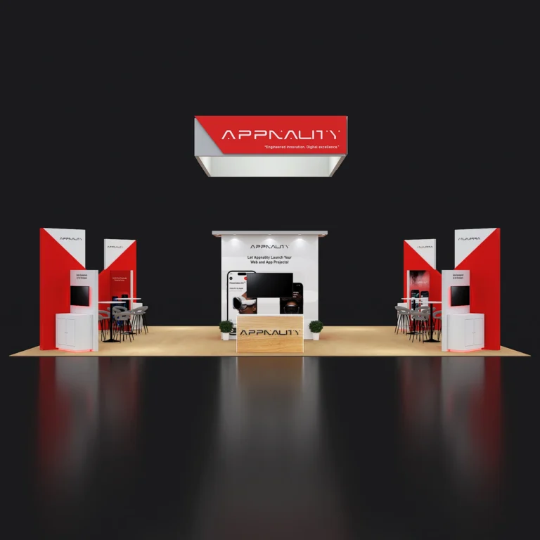 PE3040 186 — 30x40 trade show booth rental by Pure Exhibits