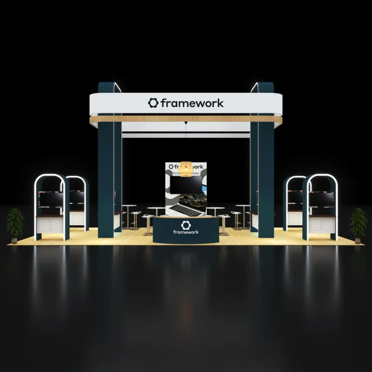 PE2040 201 — 20x40 trade show booth rental by Pure Exhibits