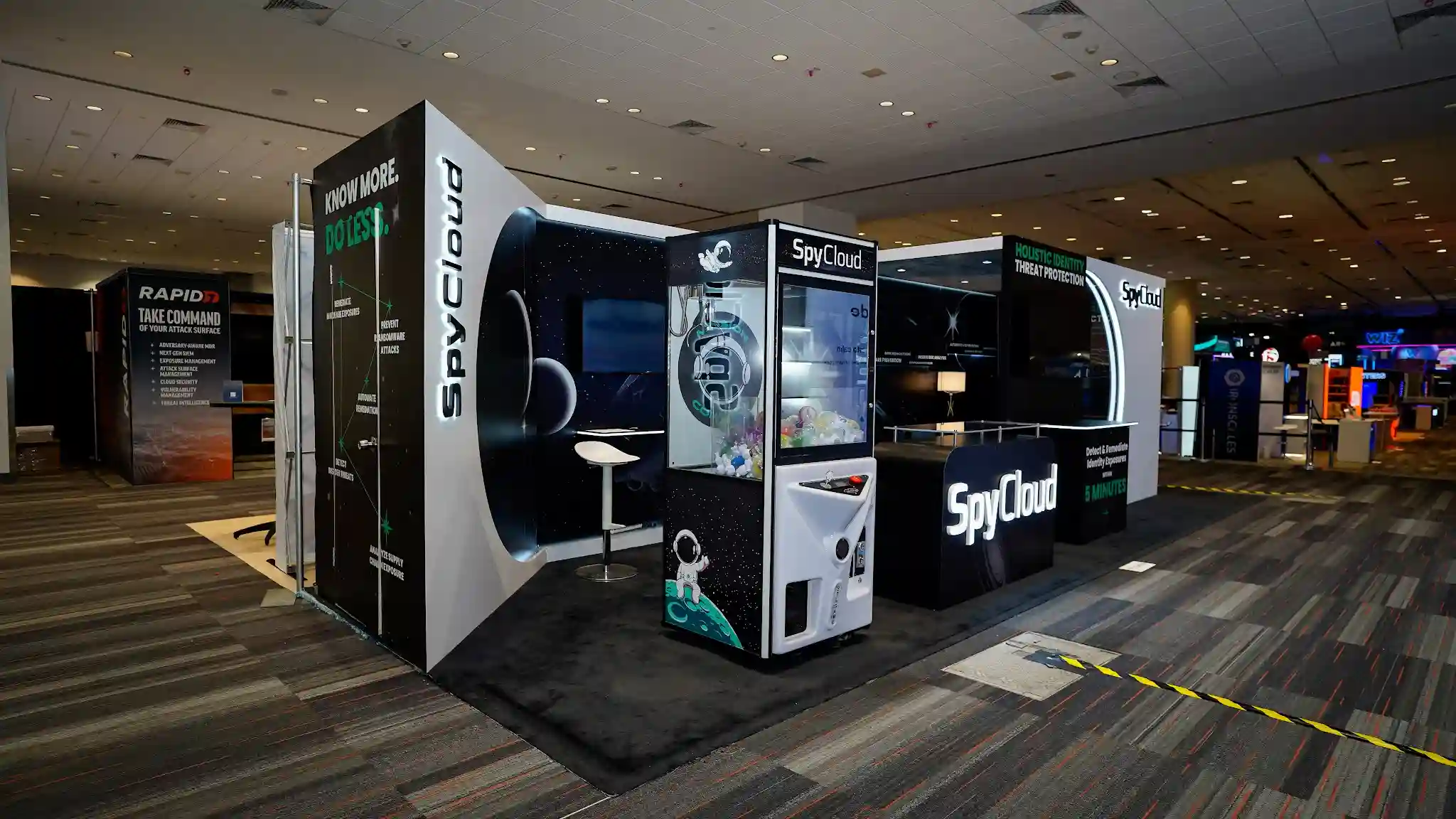 SpyCloud interactive island trade show exhibit rental built by Pure Exhibits