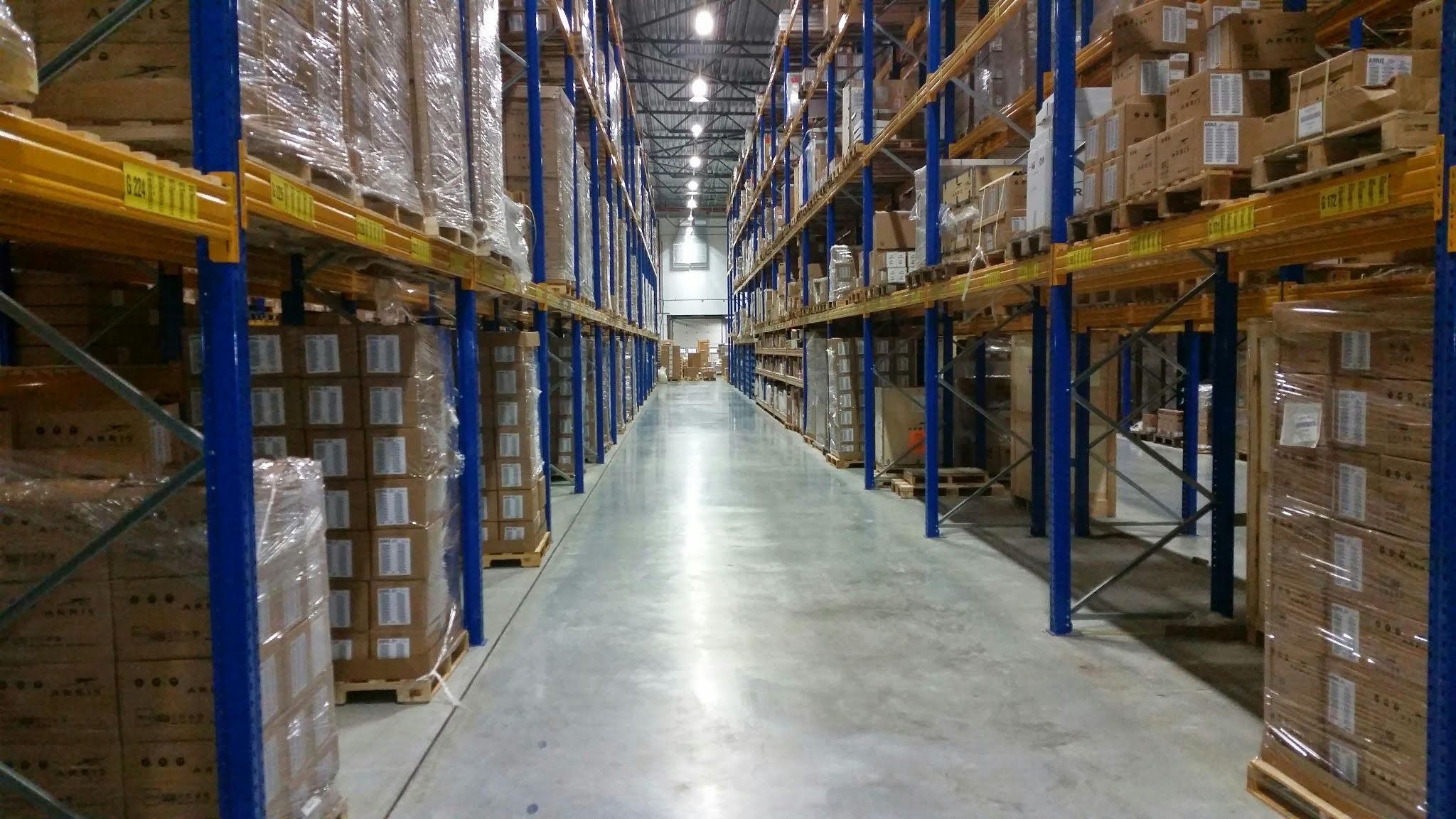 trade show exhibit storage — crated booth components on warehouse shelving between shows trade show exhibit storage — crated booth components on warehouse shelving between shows