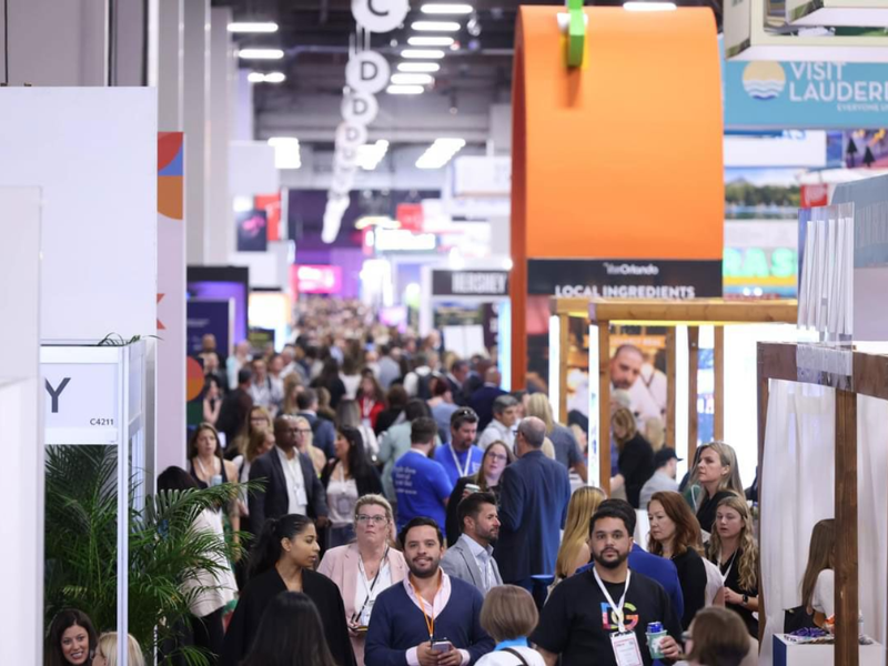 Trade show floor of IMEX America Las Vegas
