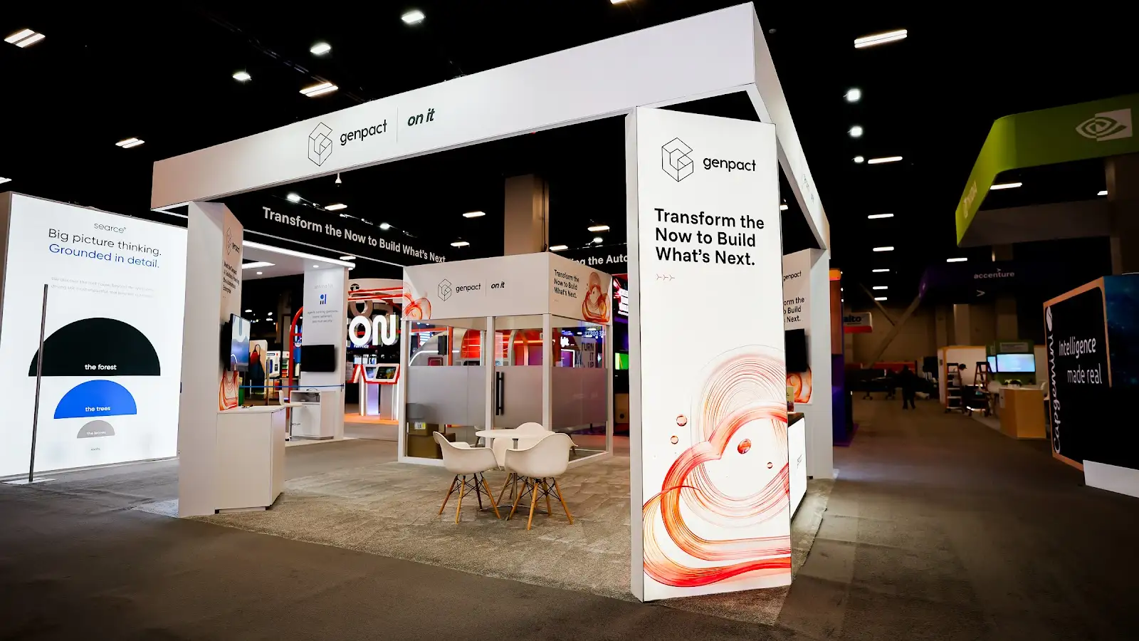 Genpact trade show booth at Google Cloud Next built by Pure Exhibits
