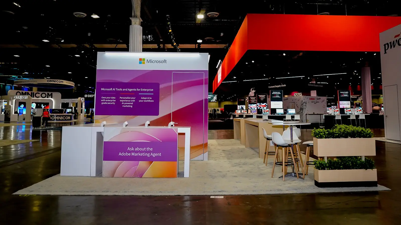 Microsoft trade show booth at Adobe Summit 2026 built by Pure Exhibits