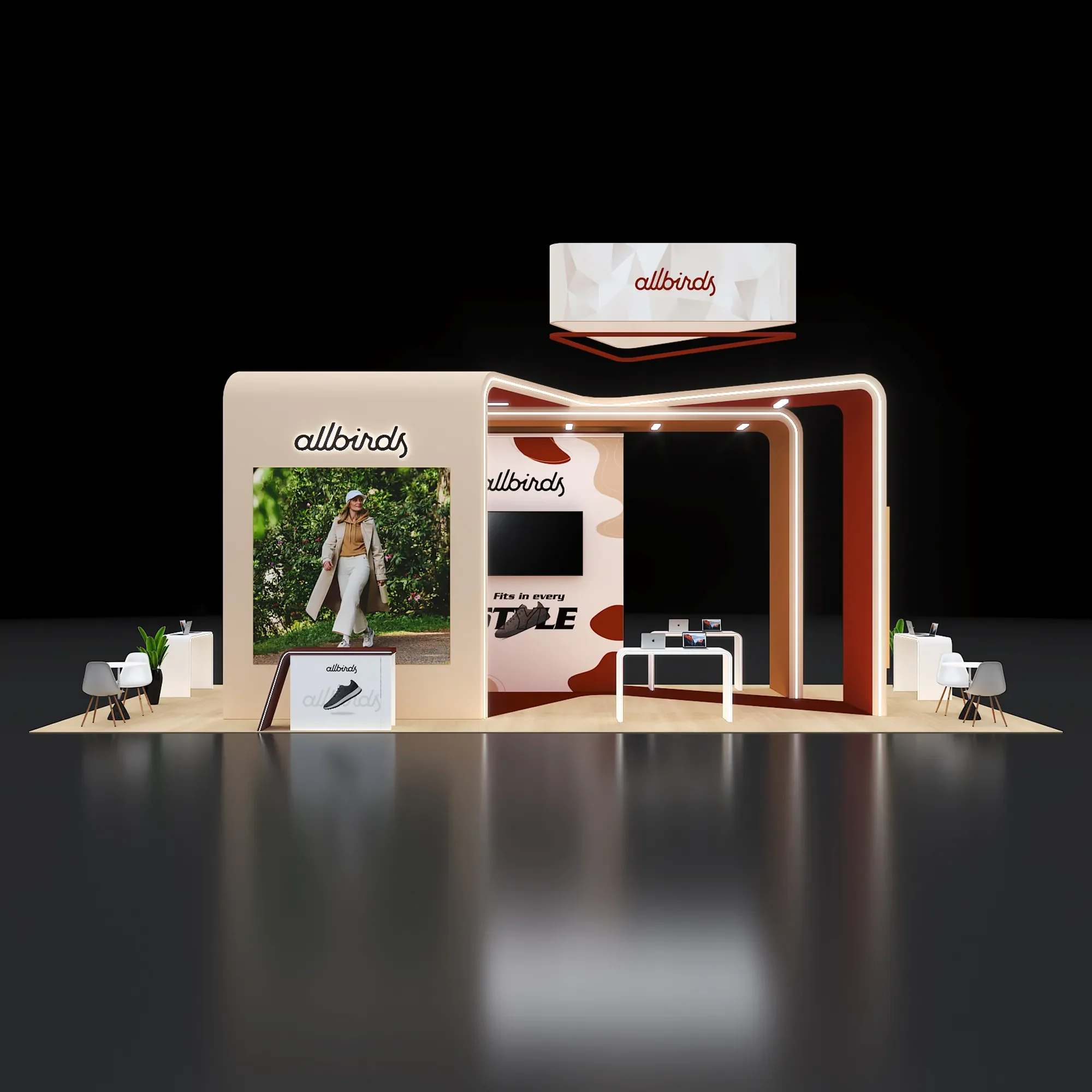 PE2040 213 — 20x40 trade show booth rental by Pure Exhibits