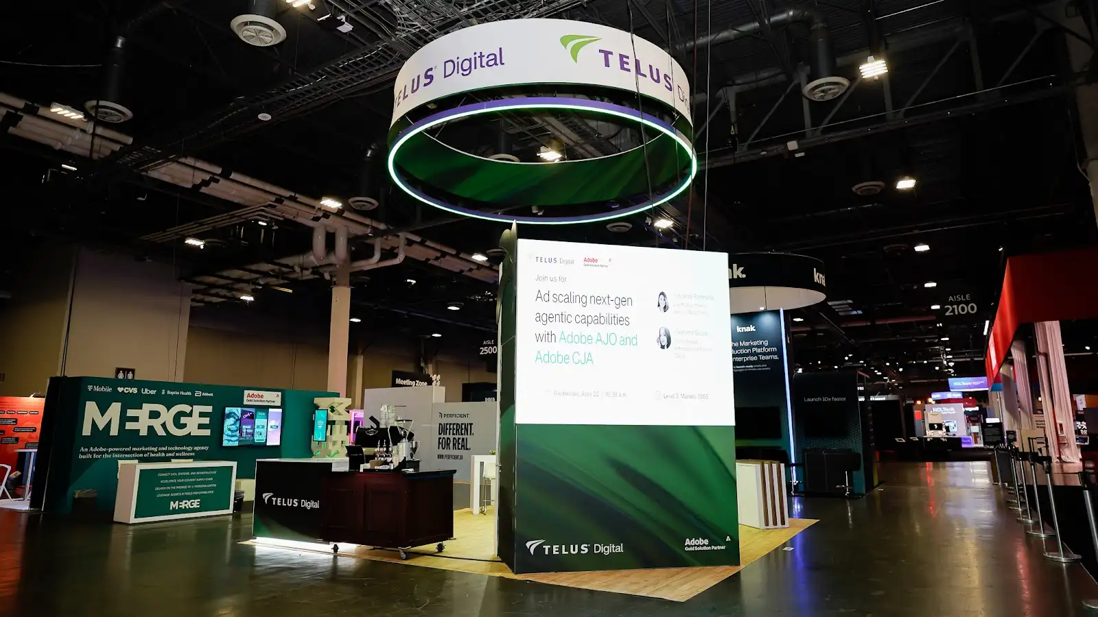 TELUS Digital trade show booth at Adobe Summit 2026 built by Pure Exhibits