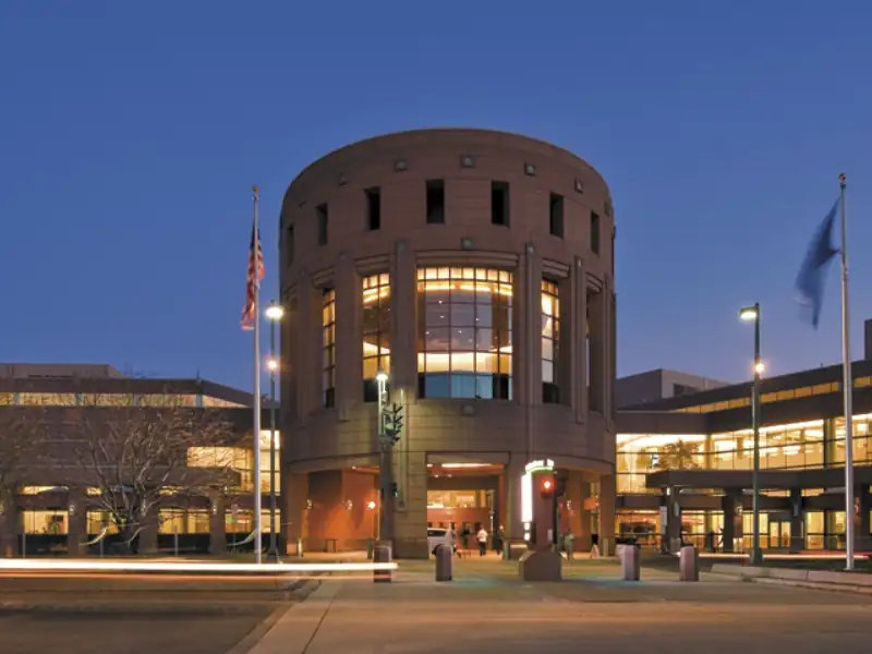 Front shot of Minneapolis Convention Center. booth rental available