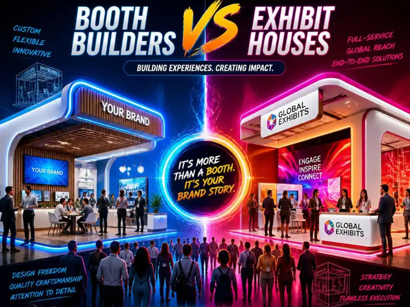 Booth Builders vs Exhibit Houses: What Is the Difference?