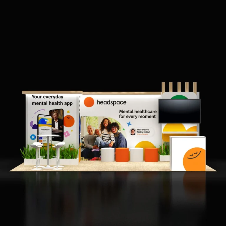 PE1020 139 — 10x20 trade show booth rental by Pure Exhibits