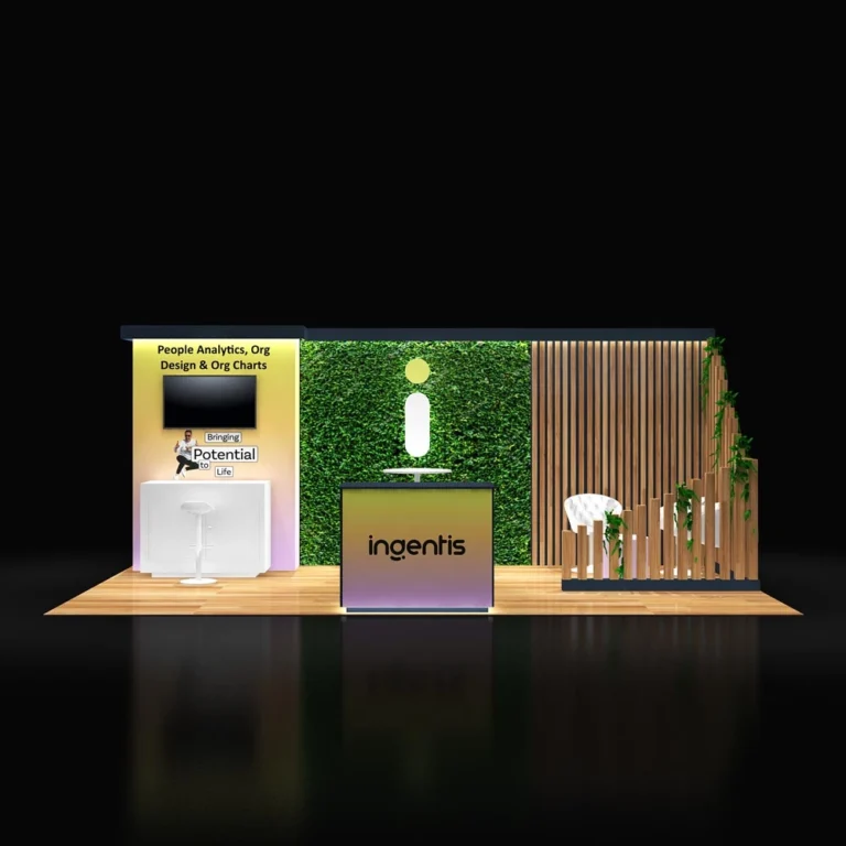 PE1020 140 — 10x20 trade show booth rental by Pure Exhibits