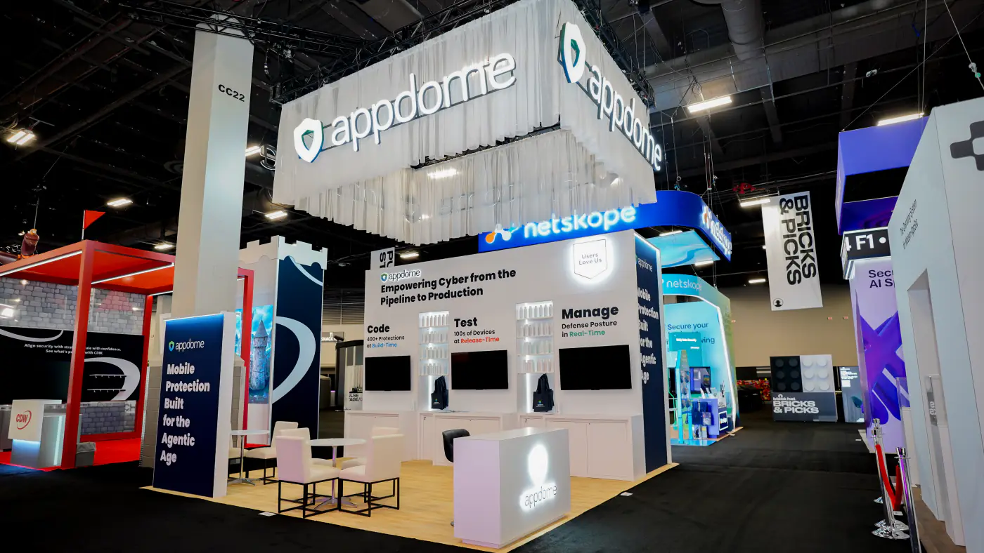 Appdome 20×20 trade show exhibit at Black Hat USA 2026, Las Vegas
