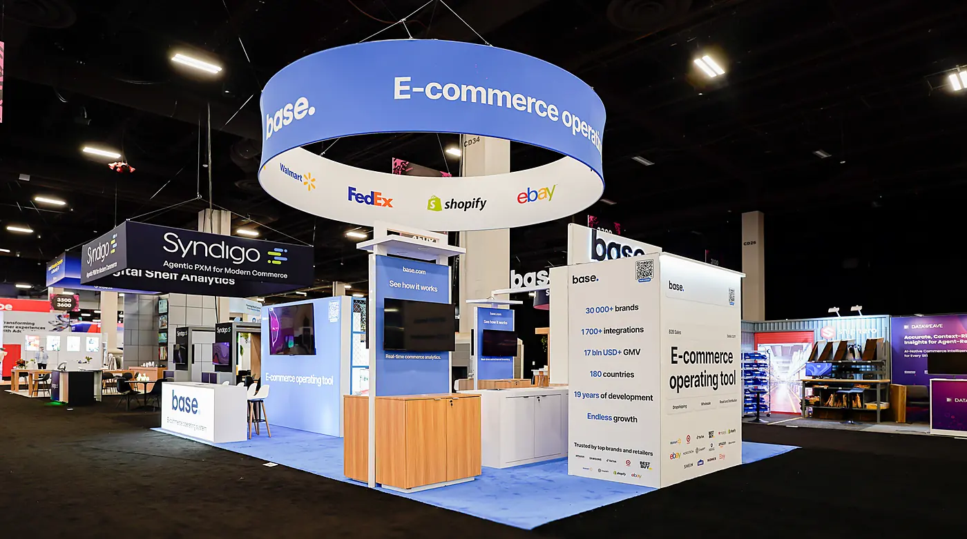 Base Demo aisle trade show exhibit at Shoptalk Spring 2026, Las Vegas