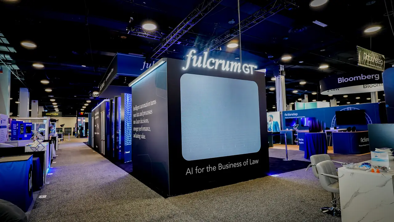 Fulcrum GT Sign tower trade show exhibit at ILTACON 2026, Nashville