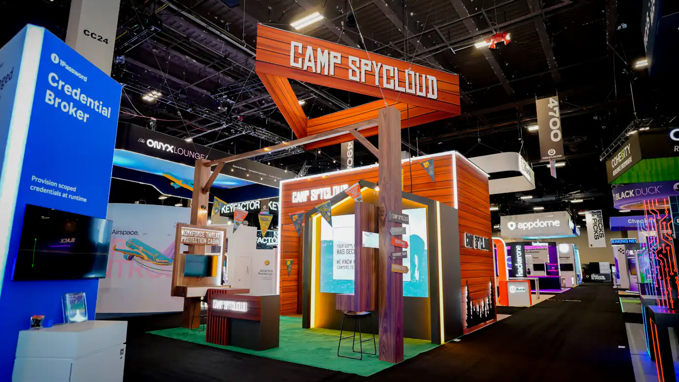SpyCloud 20×30 trade show exhibit at Black Hat USA 2026, Las Vegas
