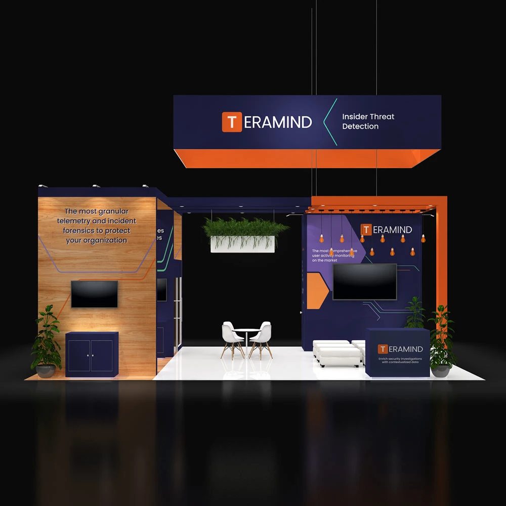 Booth design from the Pure Exhibits library, 20×30 · island