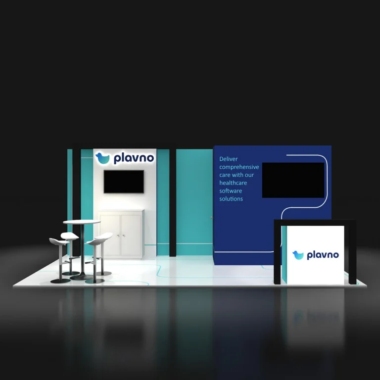PE1020 163 — 10x20 trade show booth rental by Pure Exhibits
